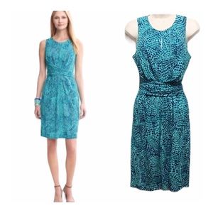 BR Issa Collection Blue Ceramic Print Dress